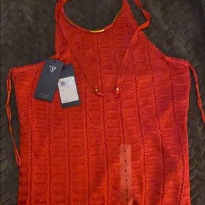 Guess halter top coral with gold embellishments